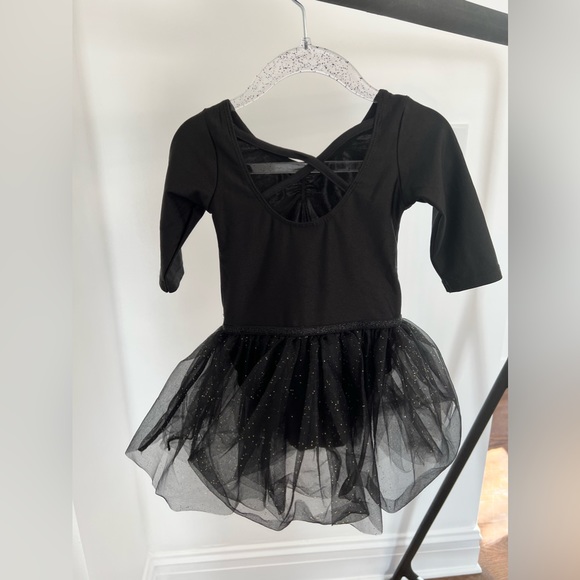 Black Sparkle Toddler Tutu Long Sleeve Ballet Costume - Picture 2 of 2